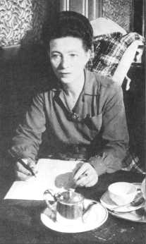 Simone de Beauvoir a los 40 años